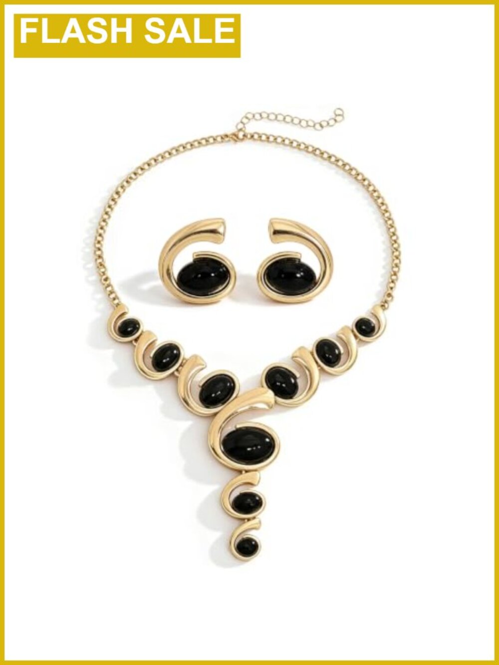 Adjustable Vintage Jewelry Set Double Layered Necklace Earrings